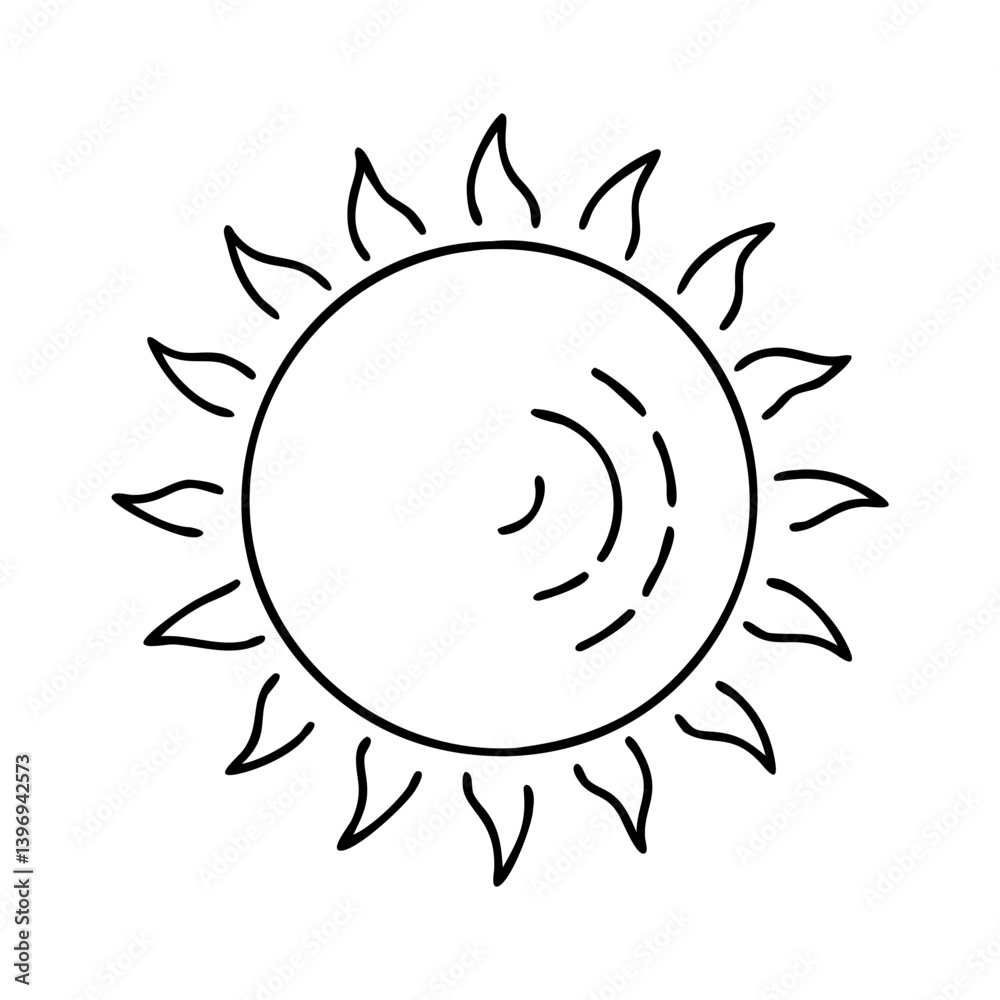 sun icon, sun line art - simple line art of sun, perfect for sun logos and icons sun icon, sun line art - simple line art of sun, perfect for sun logos and icons