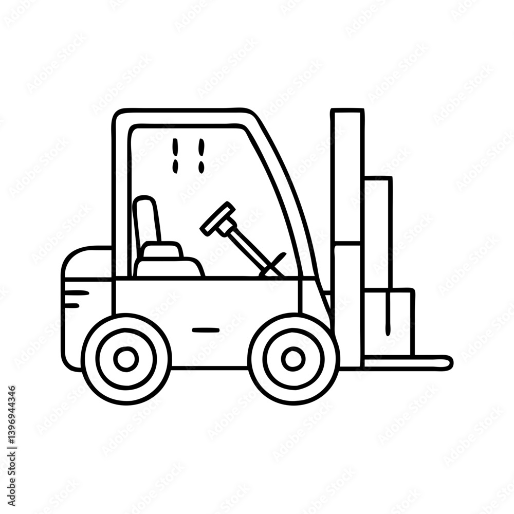 forklift icon, forklift vector illustration-simple illustration of forklift, perfect for forklift logos and icons