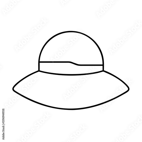 sunhat icon, sunhat line art - simple line art of sunhat, perfect for sunhat logos and icons