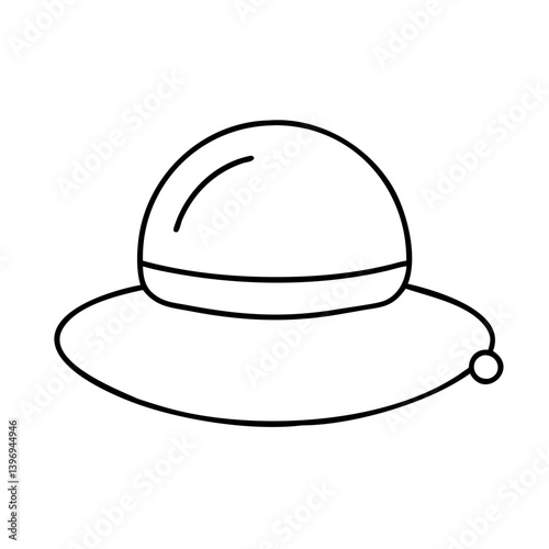 sunhat icon, sunhat line art - simple line art of sunhat, perfect for sunhat logos and icons