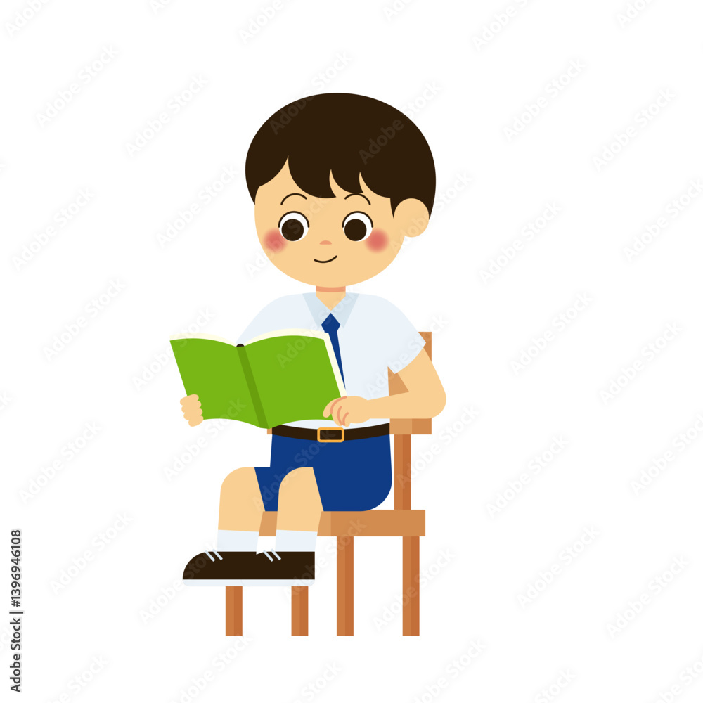 Classroom School Activity 1 Boy Reading a Book Classroom School Activity 1 Boy Reading a Book