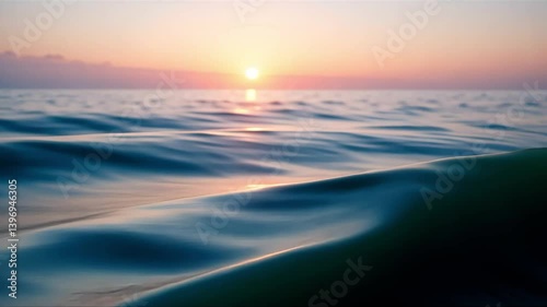 Tranquil Sunrise Waves - 4K Serene Water Motion with Golden-Pink Dawn Reflections | Meditative Nature Scene