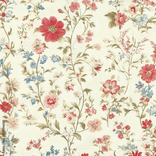 Lively paisley wallpaper. Modern Indonesian batik. Vivid traditional Indian fabric. Decorative backdrop with paisley and stylized flowers. Perfect for textiles, covers, and wrapping