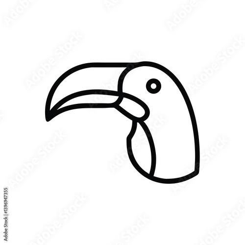 Toucan Bird Icon Vector Illustration Graphic Minimalist Style Head Side View