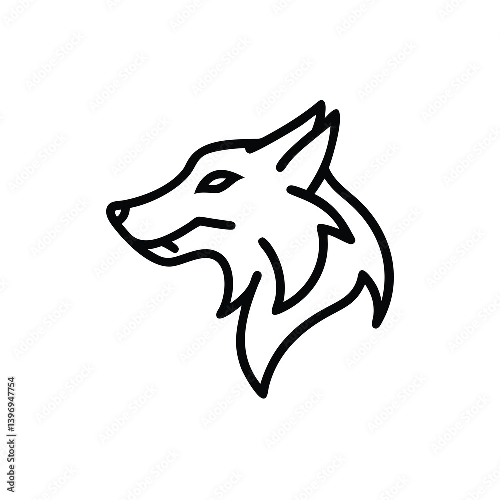Minimalist Wolf Head Icon Graphic Illustration Design Vector Template Outline Minimalist Wolf Head Icon Graphic Illustration Design Vector Template Outline