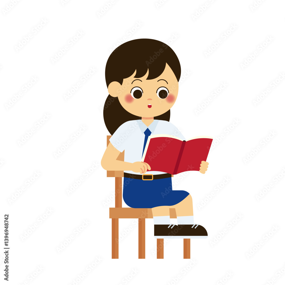 Classroom School Activity 1 Girl Reading Book Classroom School Activity 1 Girl Reading Book