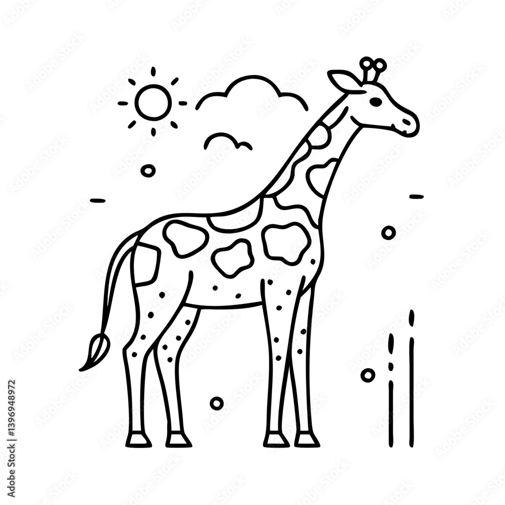 Fototapeta premium giraffe icon, giraffe vector illustration-simple illustration of giraffe, perfect for giraffe logos and icons