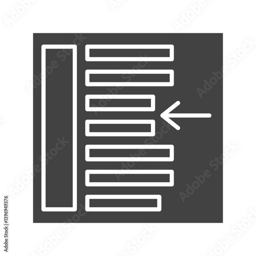 Left Align icon vector image. Suitable for mobile apps, web apps and print media.