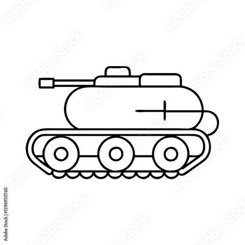 tank icon, tank line art - simple line art of tank, perfect for tank logos and icons