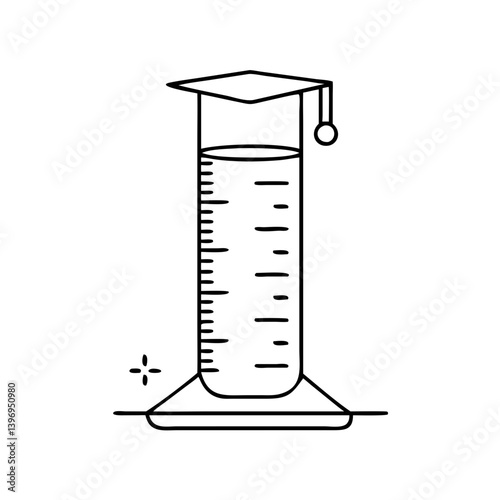 graduated cylinder icon, graduated cylinder vector illustration-simple illustration of graduated cylinder, perfect for graduated cylinder logos and icons