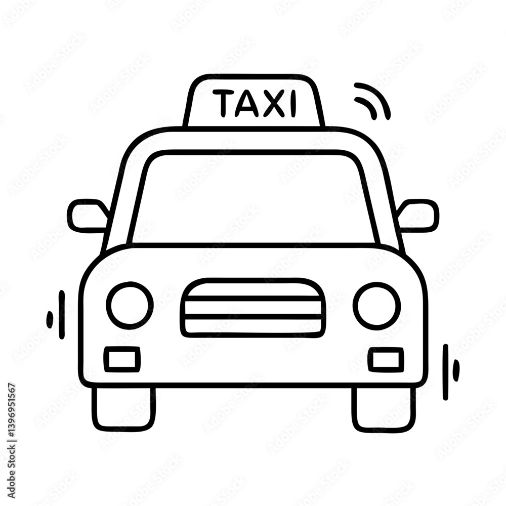 Obraz premium taxi icon, taxi line art - simple line art of taxi, perfect for taxi logos and icons