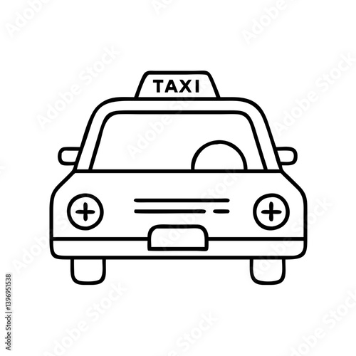 taxi icon, taxi line art - simple line art of taxi, perfect for taxi logos and icons