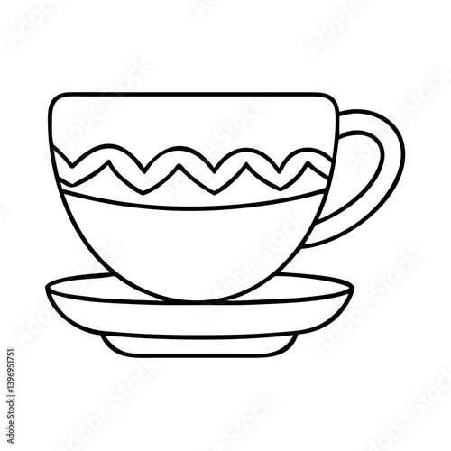 teacup icon, teacup line art - simple line art of teacup, perfect for teacup logos and icons
