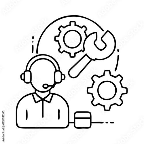 technicalsupport icon, technicalsupport line art - simple line art of technicalsupport, perfect for technicalsupport logos and icons