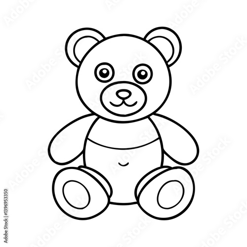 teddybear icon, teddybear line art - simple line art of teddybear, perfect for teddybear logos and icons