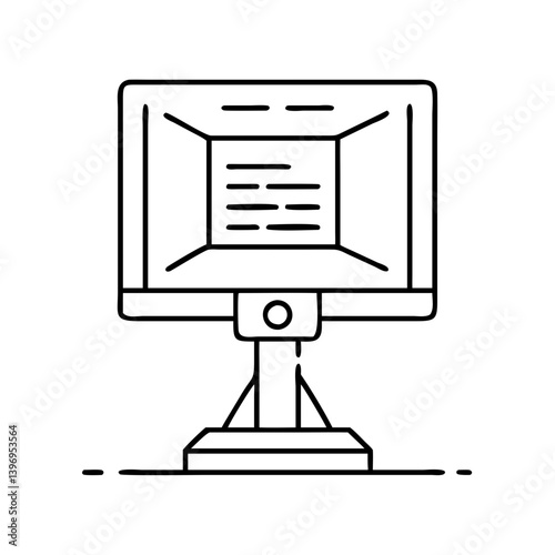 teleprompter icon, teleprompter line art - simple line art of teleprompter, perfect for teleprompter logos and icons