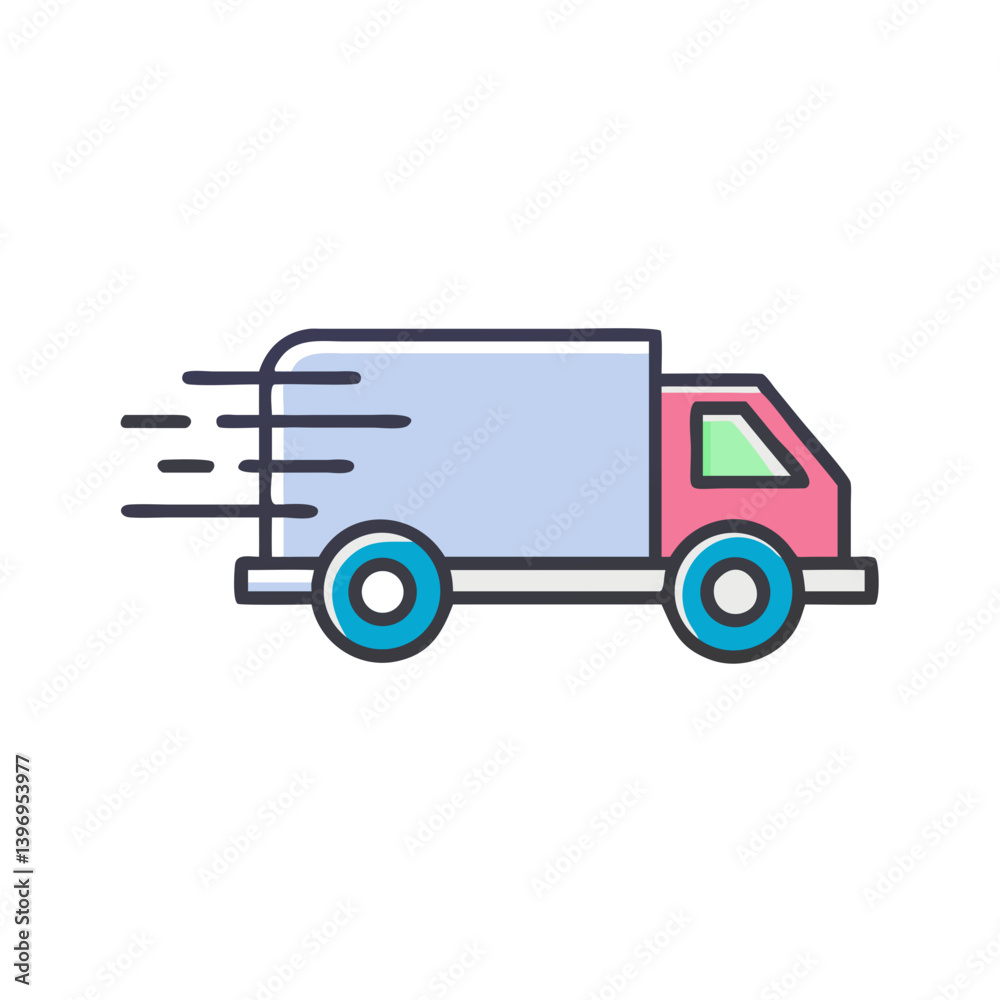 Speedy Fast Truck Icon Vector Design