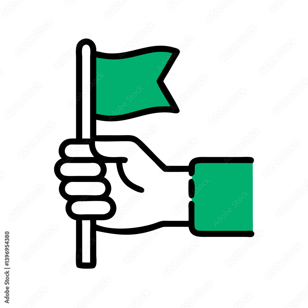 Hand Holding Flag Icon Vector for Patriotism and National Pride Designs Hand Holding Flag Icon Vector for Patriotism and National Pride Designs