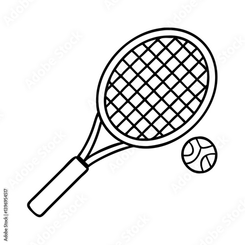 tennisracket icon, tennisracket line art - simple line art of tennisracket, perfect for tennisracket logos and icons