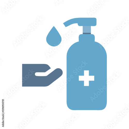 Hand Sanitizer Wash Icon Vector for Hygiene and Health Safety Designs