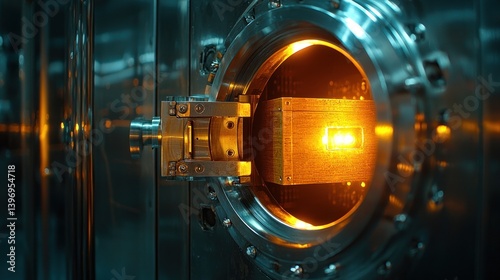 High-tech machine with glowing object