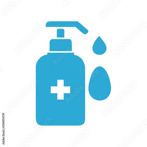 Hand Sanitizer Wash Icon Vector for Hygiene and Health Safety Designs
