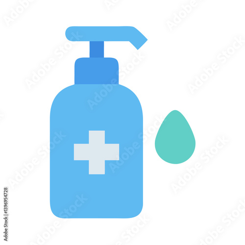 Hand Sanitizer Wash Icon Vector for Hygiene and Health Safety Designs