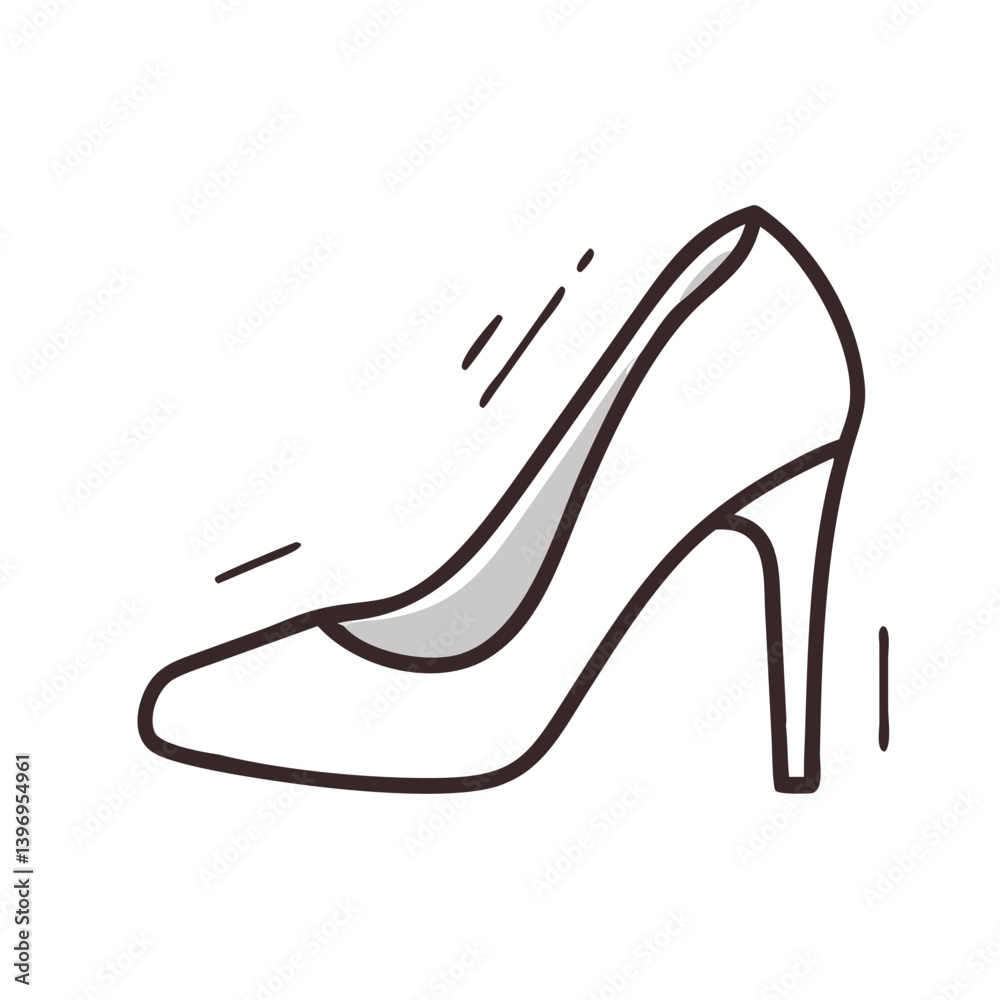Elegant High Heel Icon Vector for Fashion and Style Concepts