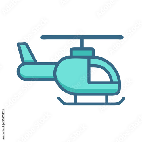 Bold Helicopter Icon Vector for Aviation and Transport Designs