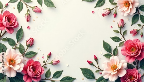 Subtle, flowing floral motif repeating across surface , romantic, flowing