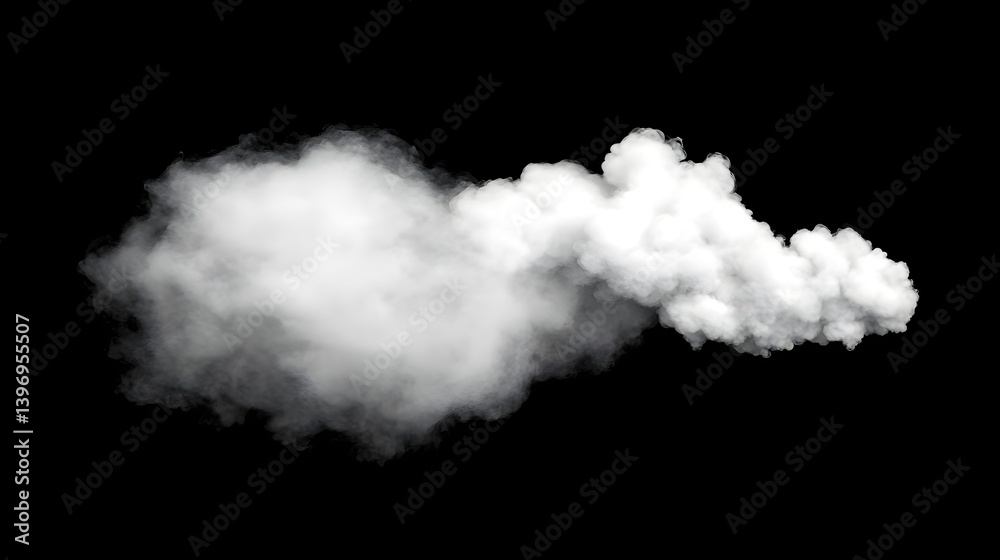 Swirling Grey Smoke on Dark Background in High Resolution Display