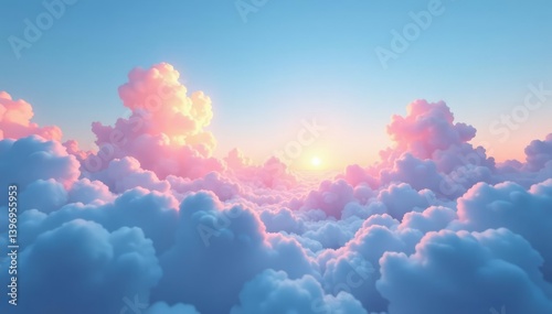 Subtle gradient sky, clouds seamlessly looping , cosmos, clouds
