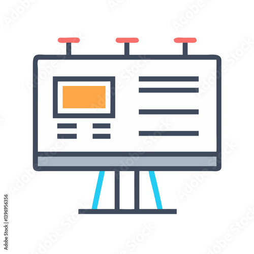 Presentation Billboard Sign Icon Vector photo