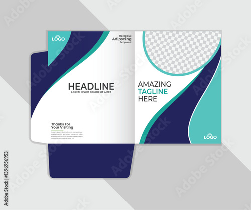 Creative Presentation folder template design, Folder design, cover for catalog, brochures. photo