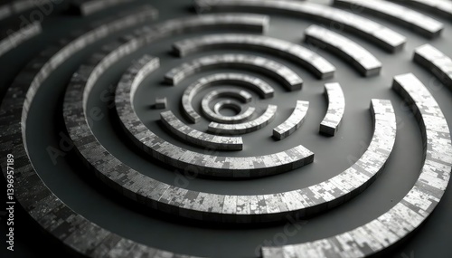Subtle grayscale op-art style concentric circles creating a hypnotic effect , circle, op art