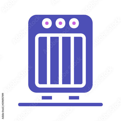 Purple Radiator Heater Icon Minimalistic Design