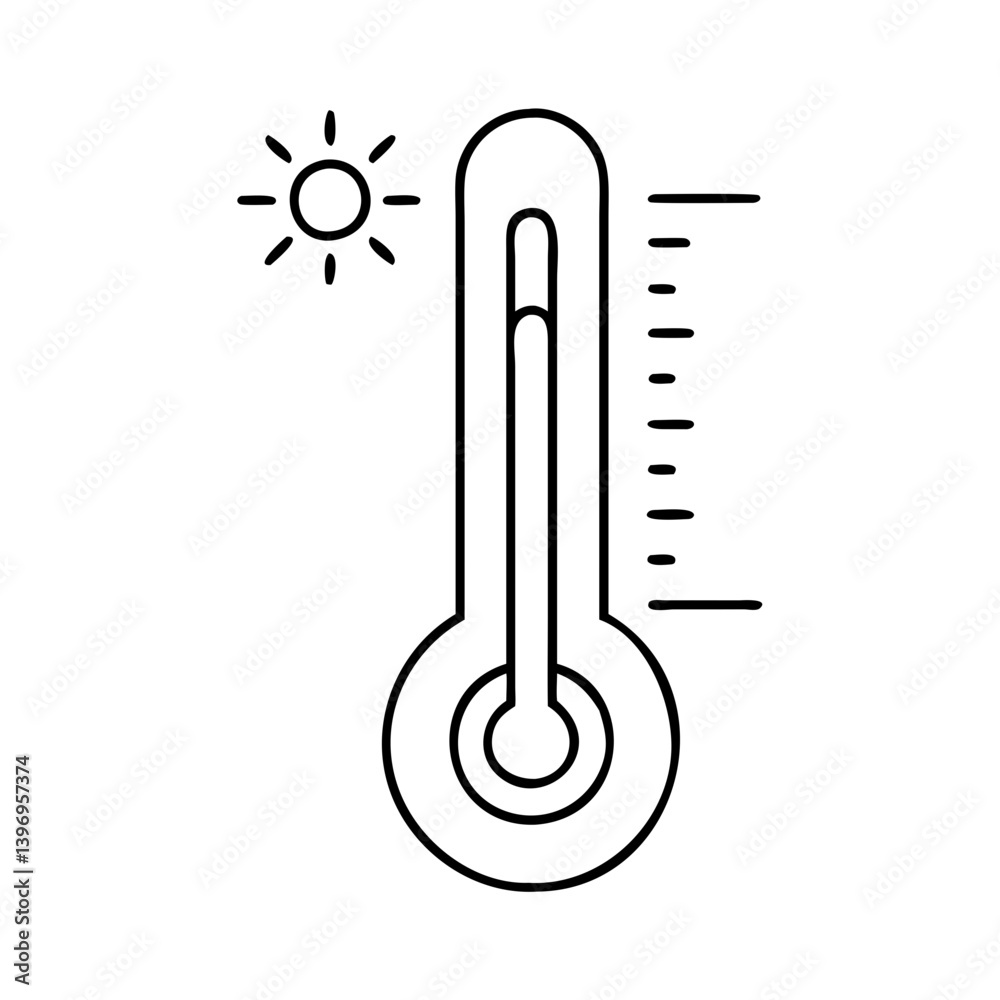 thermometer icon, thermometer line art - simple line art of thermometer, perfect for thermometer logos and icons thermometer icon, thermometer line art - simple line art of thermometer, perfect for thermometer logos and icons