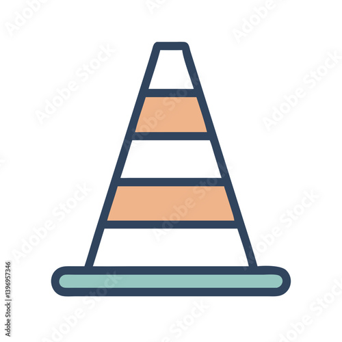 Simple Traffic Cone Icon Vector Design photo