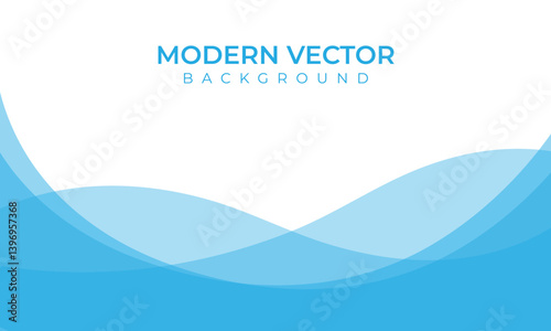 Flowing Elegance in Blue, Smooth and Dynamic Waves on a Clean Canvas Reflect Minimalism and Modernity


