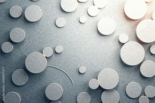 Subtle grayscale pattern featuring overlapping circles and squares , graphic, understated