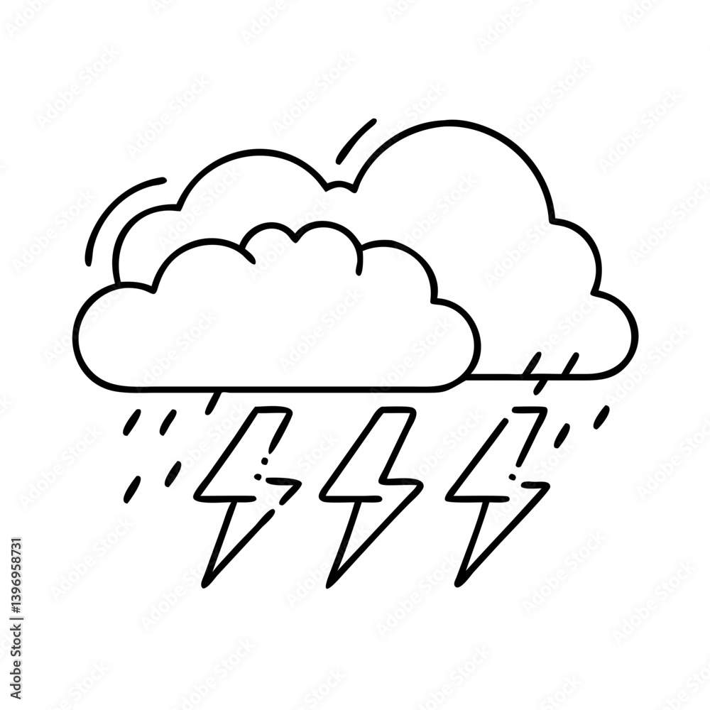 thunderstorm icon, thunderstorm line art - simple line art of thunderstorm, perfect for thunderstorm logos and icons thunderstorm icon, thunderstorm line art - simple line art of thunderstorm, perfect for thunderstorm logos and icons