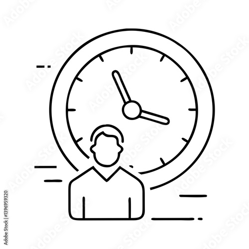 timemanagement icon, timemanagement line art - simple line art of timemanagement, perfect for timemanagement logos and icons