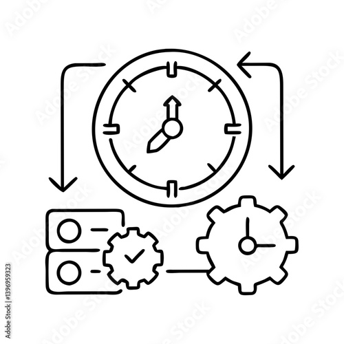 timemanagement icon, timemanagement line art - simple line art of timemanagement, perfect for timemanagement logos and icons