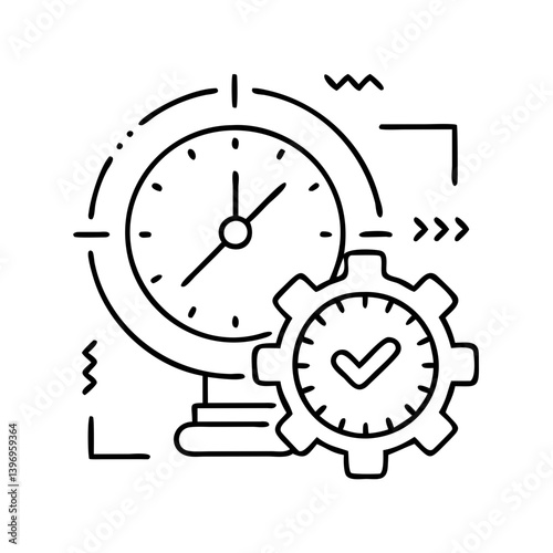 timemanagement icon, timemanagement line art - simple line art of timemanagement, perfect for timemanagement logos and icons