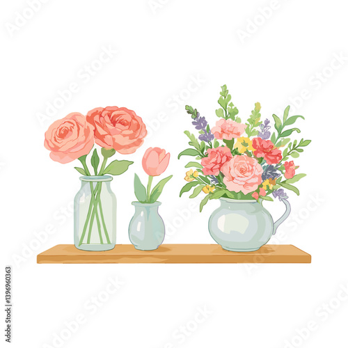 Floral Bouquet Illustration Set