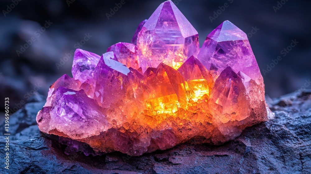 Obraz premium Cluster of amethyst crystals