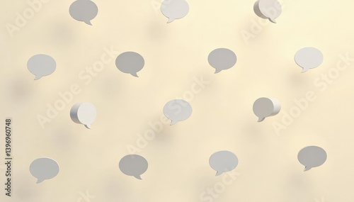 Subtle grey speech bubble pattern on a muted beige backdrop , background, abstract, grey