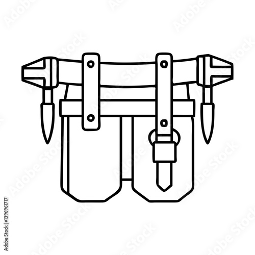 toolbelt icon, toolbelt line art - simple line art of toolbelt, perfect for toolbelt logos and icons
