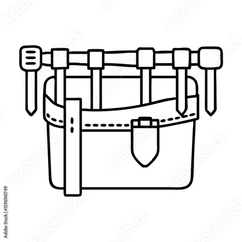 toolbelt icon, toolbelt line art - simple line art of toolbelt, perfect for toolbelt logos and icons