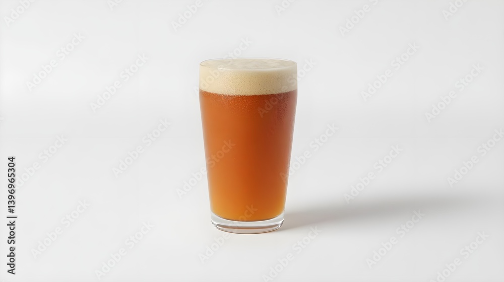 Refreshing Pint of Frothy Brew in a Glass, Overflowing with Charm
